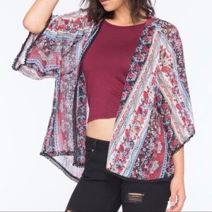SOLD Women's Open Front Boho Kimono Cardigan XL